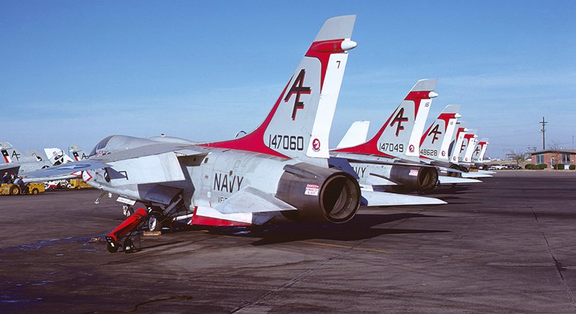 A 12/14/75 photo of a row of pretty VF-201 Vought
